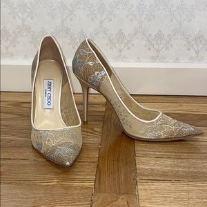 Authentic Romy 85 Lace Jimmy CHOO shoes